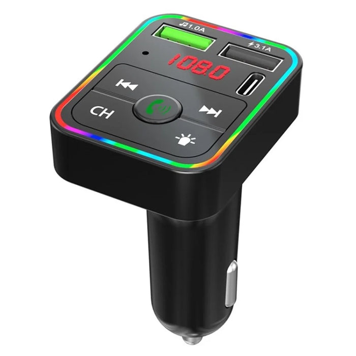 12V/24V Bluetooth-compatible 5.0 Car MP3 Player FM Transmitter Receiver LED Backlight 3.1A Dual-USB Phone Charger - 1