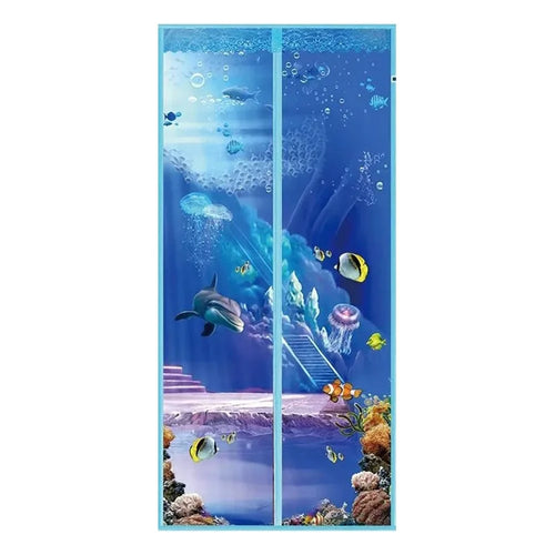 100 x 210cm Anti Mosquito Magnetic Screen Door Mesh Curtain Cartoon Automatically Close Entry Door Mesh Curtain - 1
