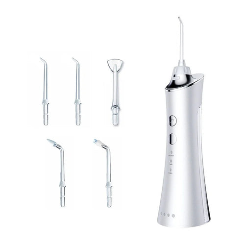 CE/FDA Certified Water Flosser Cordless Dental Oral Irrigator for Teeth Cleaning Flosser, 3 Modes 5 Jet Tips - White - 1