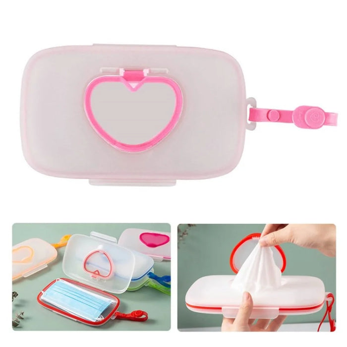 Wipe Dispenser Container Baby Wet Wipe Holder Face Mask Box - Pink - 1