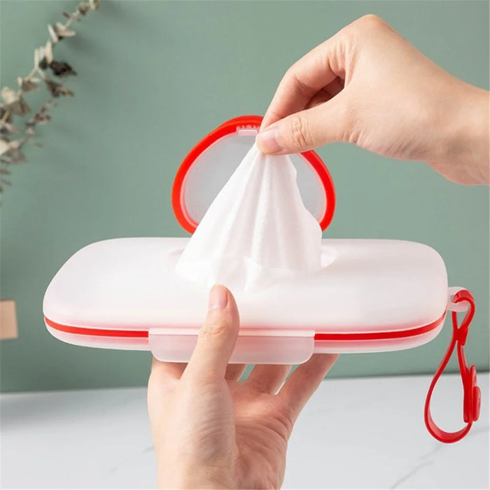 Wipe Dispenser Container Baby Wet Wipe Holder Face Mask Box - Pink - 3