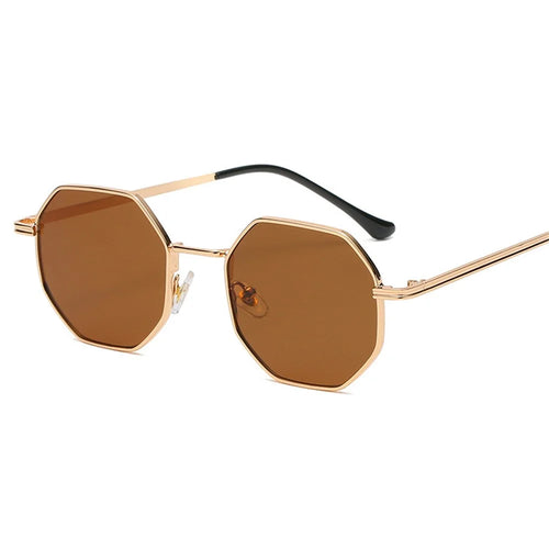 Driving Sunglasses Ultra-light Fashion Glasses Metal Legs Light Blocking Goggle - Rose Gold/Brown Lens - 1