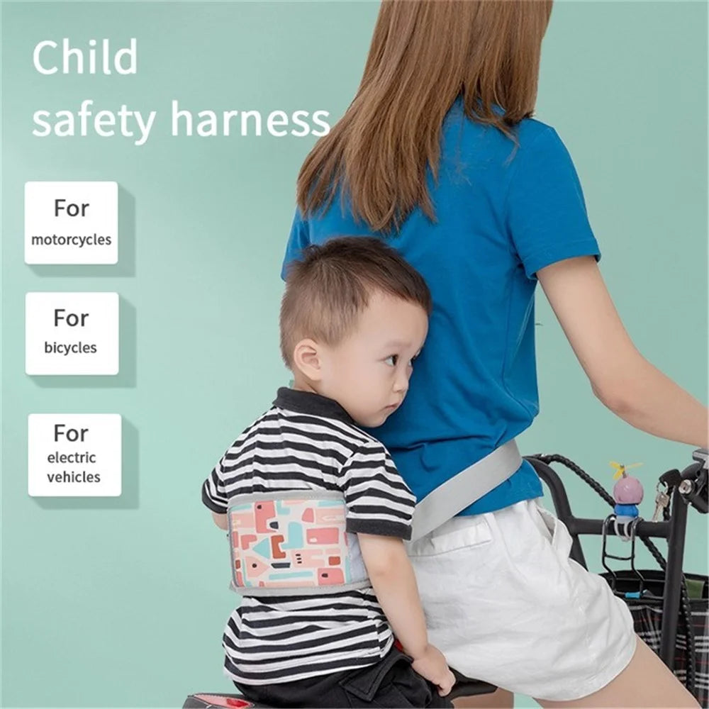Children Motorcycle Safety Belt Kids Safety Strap Harness Seat Belt for Ages 2-7 - Pink - 2