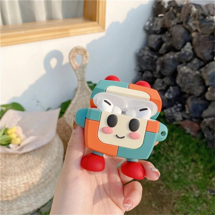 Cartoon Robot Soft Silicone Protective Case Cover for Apple AirPods Pro - 1
