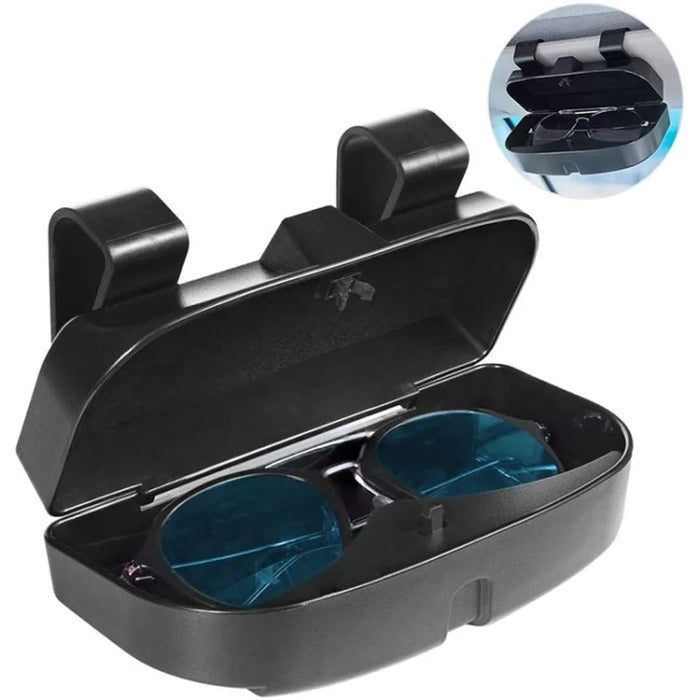 Car Sun Visor Glasses Box Universal Car Sunglasses Holder Case - Black - 1