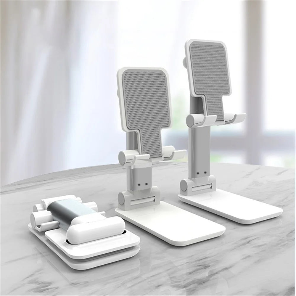T92 Desktop Phone Stand Retractable Phone Holder Mount for Office Home - White - 1