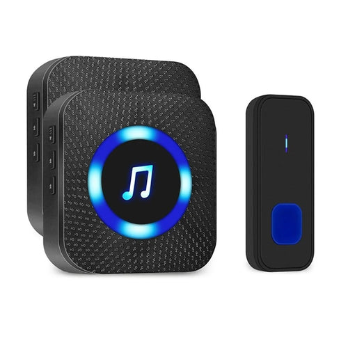 Waterproof Doorbell Door Chime Kit 1 Push Button Transmitter & 2 Plug-In Receivers - Door Chime Kit/EU Plug - 1