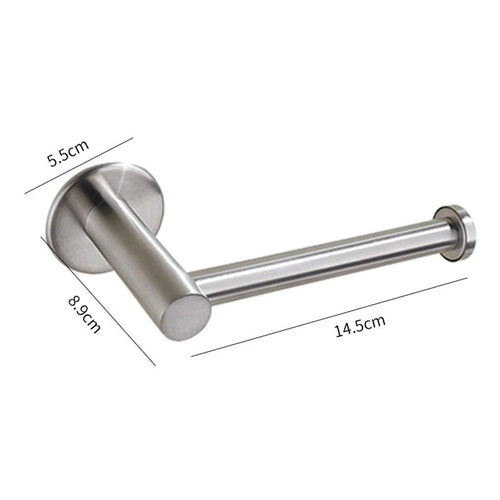 Toilet Paper Holder Wall Mounted Bathroom Kitchen Roll Tissue Holder Hook - No Drilling/Silver - 1