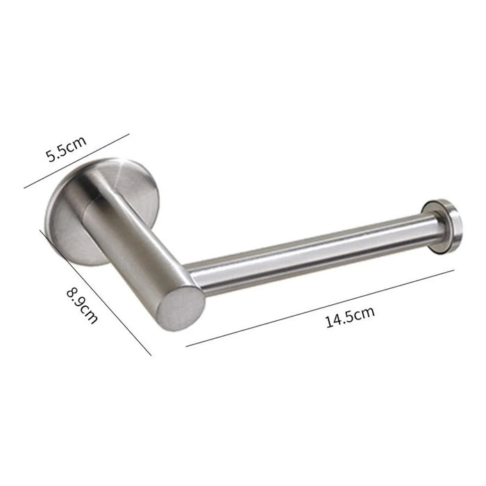 Toilet Paper Holder Wall Mounted Bathroom Kitchen Roll Tissue Holder Hook - No Drilling/Silver - 1