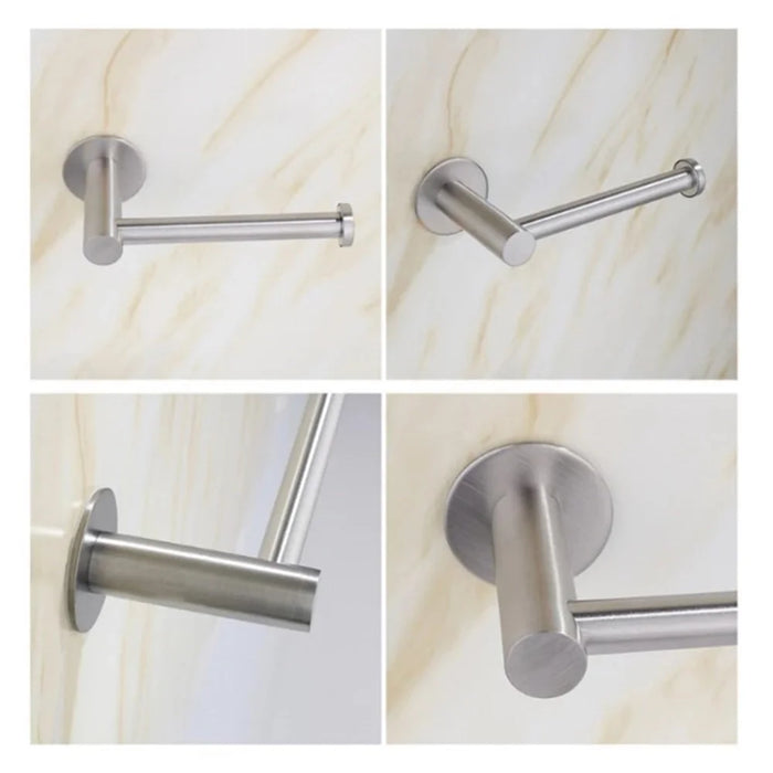 Toilet Paper Holder Wall Mounted Bathroom Kitchen Roll Tissue Holder Hook - No Drilling/Silver - 5