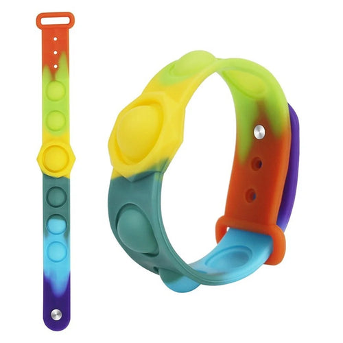 Stress Relief Wristband Toy Wearable Push Pop Bubble Silicone Bracelet Toy - Colorful - 1