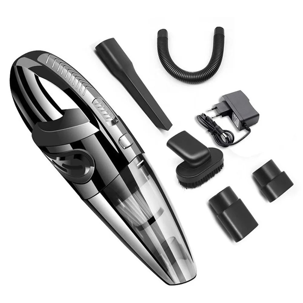 AX-6612 Cordless Handheld Car Vacuum Cleaner Powerful Wet & Dry 120W Vacuum Cleaner - Black/EU Plug - 1