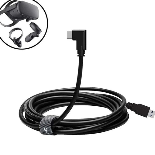 VR Link Cable for Oculus Quest 2 Quest 1 VR Headset USB 3.2 Gen 1 High Speed Data Charging Cord - Black / 3m - 1