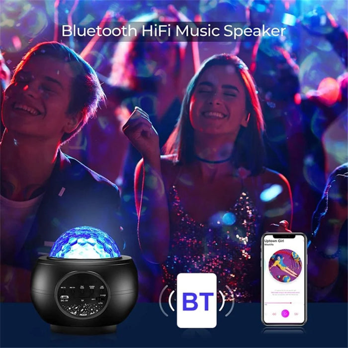 Starry Projector Lamp Night Light with Bluetooth-compatible Speaker TF Card Music Player,Time Setting Ceiling Light Projector - Black/USB Plug - 3