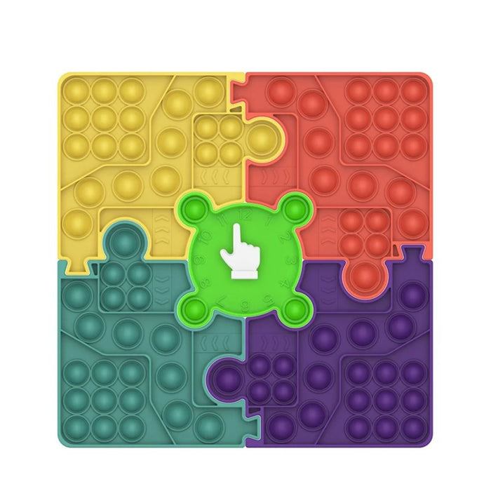 Pop it Game Chess Board Push Bubble Sensory Stress Relief Educational Toy - Yellow / Orange Red / Dark Green / Purple / Green / White - 1