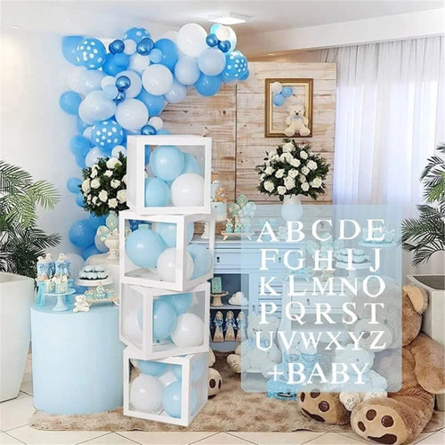 26 Letters Baby Shower Block Transparent Gift Box for Birthday Party Weeding Decoration - 1