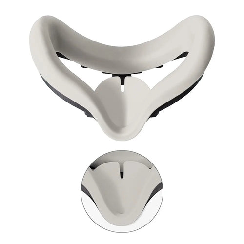 For Oculus Quest 2 Sweatproof VR Face Soft Silicone Eye Cover Case - White - 1