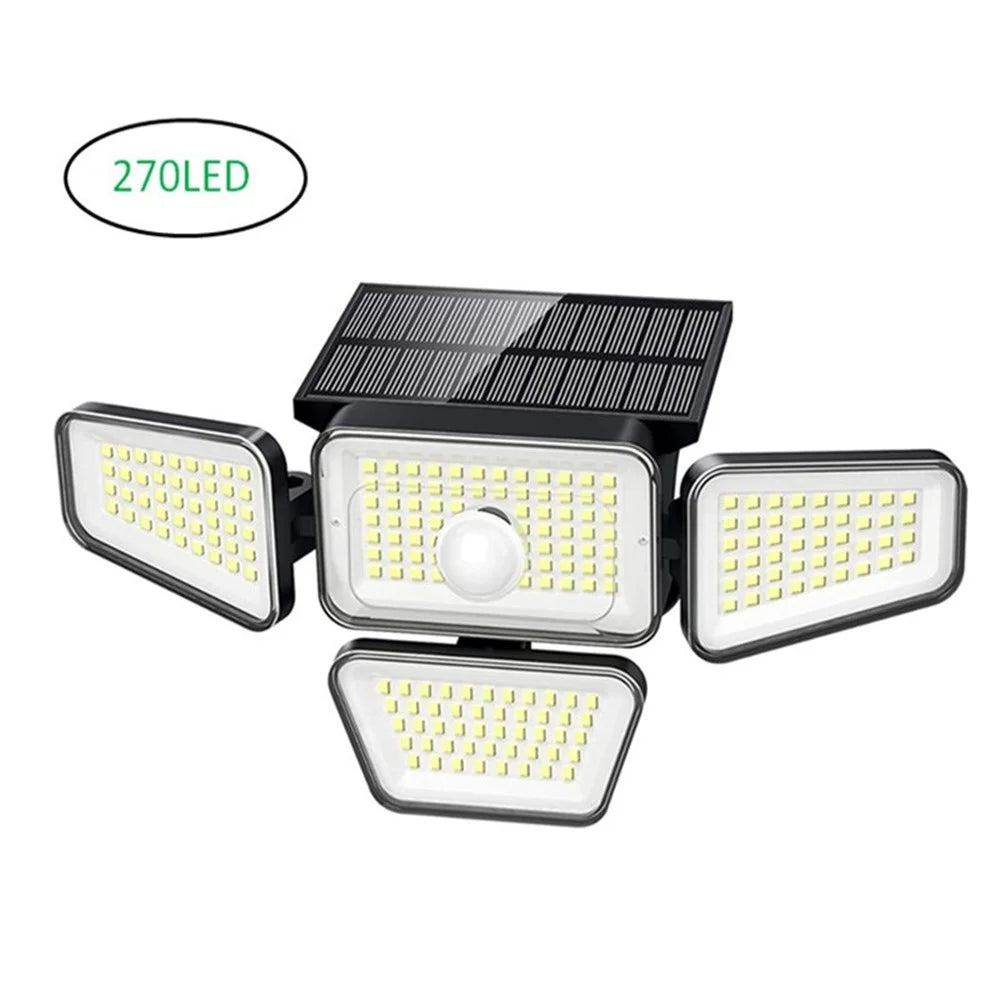 270 Leds Solar Wall Light Motion Sensor Outdoor Security Lamp for Patio Garden Pathway - 1
