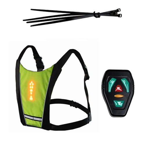 For Night Running Walking LED Reflective Harness Vest Turn Signal Safety Gear - Yellow - 1