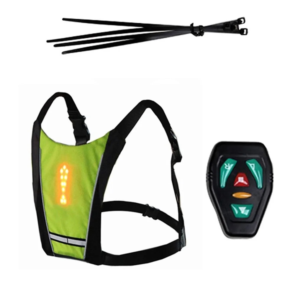 For Night Running Walking LED Reflective Harness Vest Turn Signal Safety Gear - Yellow - 1
