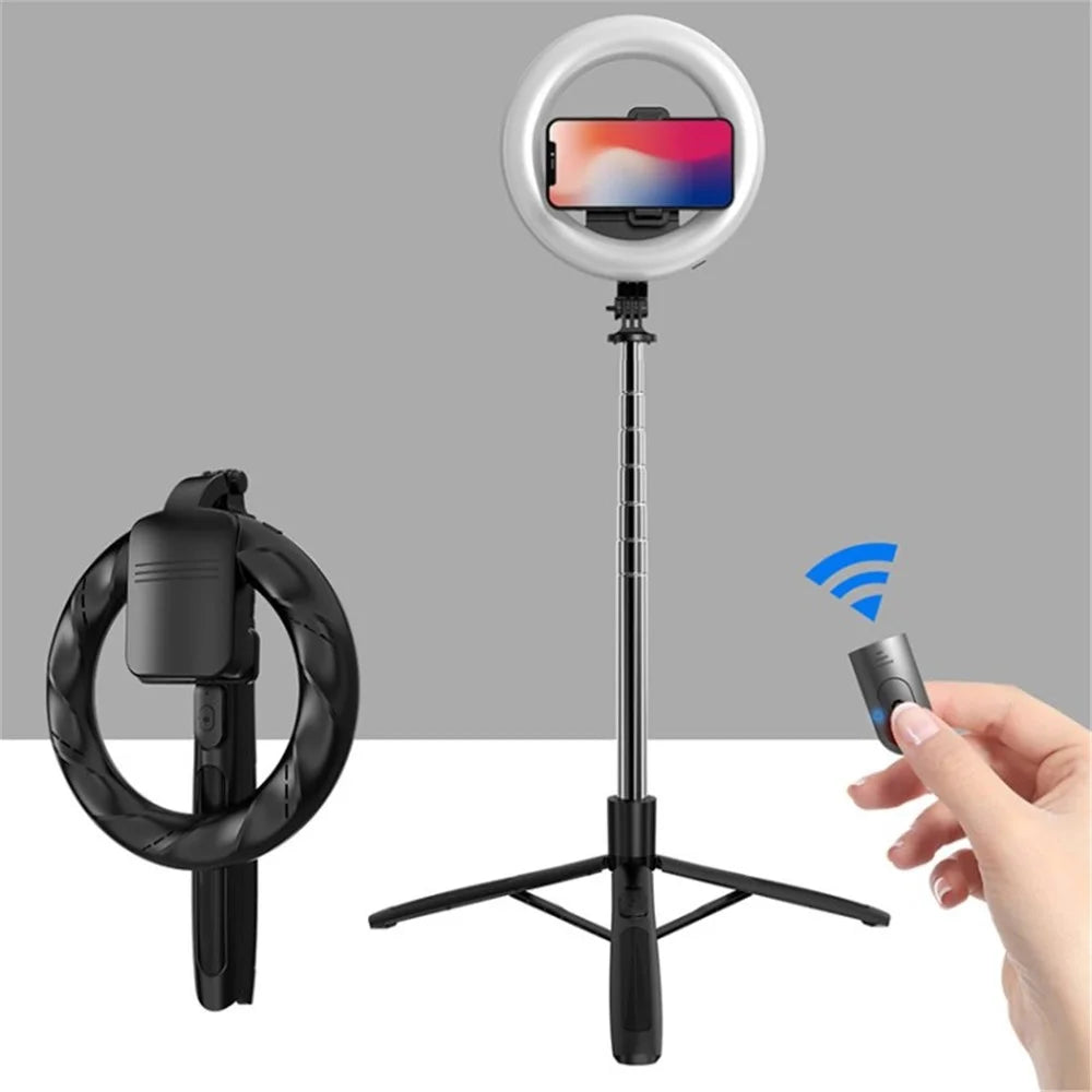 CYKE Q05S Selfie Stick 168cm Extendable Tripod Stand with BT Remote / LED Ring Light - 1