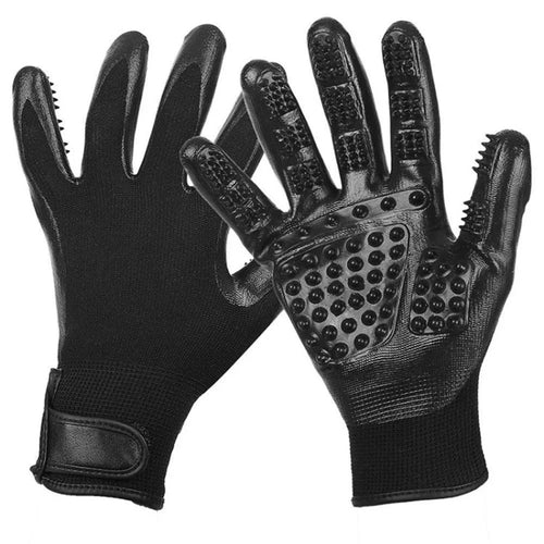 1 Pair Pet Grooming Gloves Dog Cat Hair Cleaning Brush - Black - 1