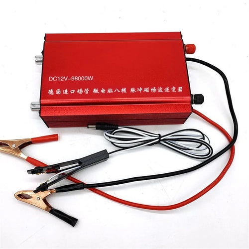 DC 12V High-power Inverter Electric Fishing Machine 98000W Battery Converter - Red - 1