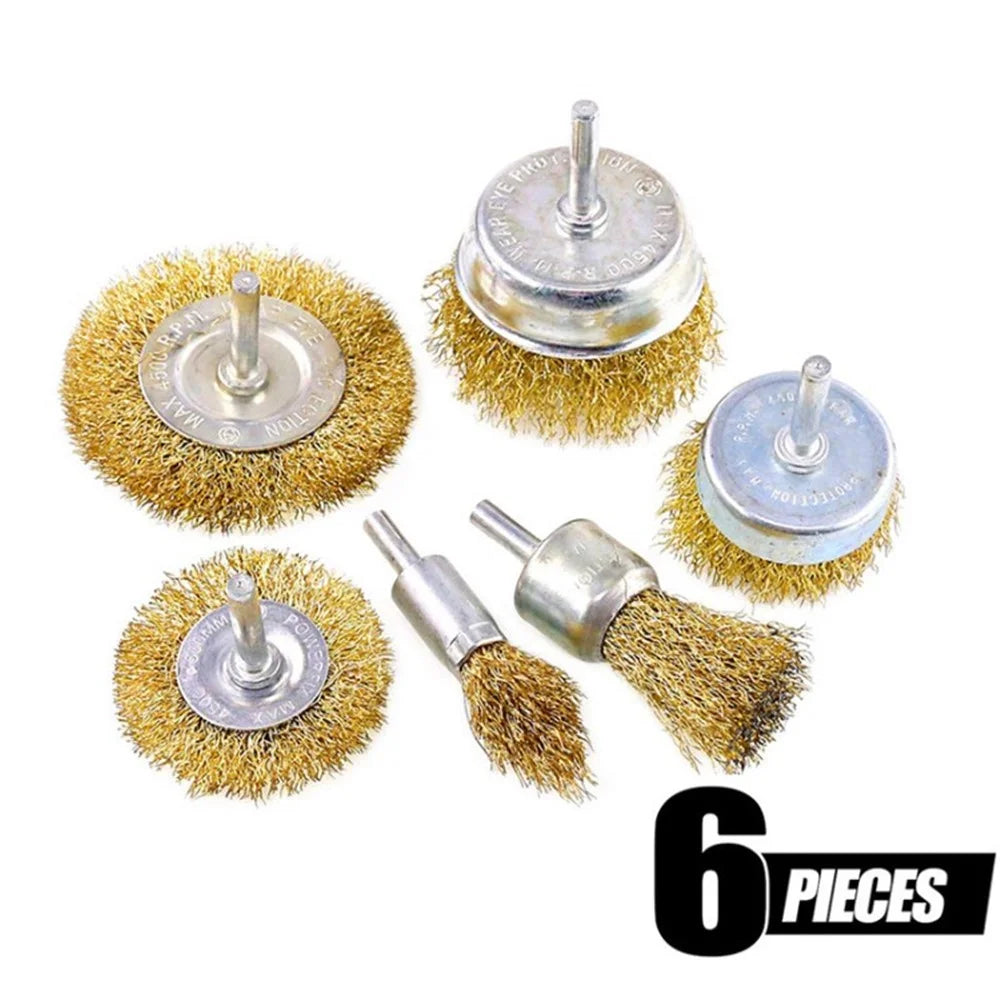 For Cleaning Rust Stripping Abrasive Wheel Crimped Brush Set - 6Pcs/Set - 1