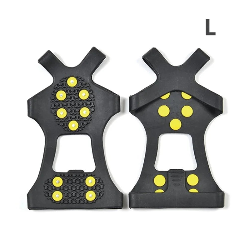 10 Teeth Anti-Slip Silicone Snow Shoes Ice Cleats Crampons for Winter Outdoor Activities - L - 1