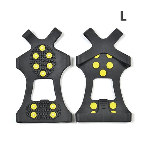 10 Teeth Anti-Slip Silicone Snow Shoes Ice Cleats Crampons for Winter Outdoor Activities - L - 1
