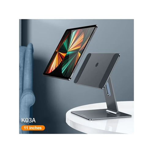 DULCII K03 For iPad Magnetic Stand 360 Degree Rotation Anti Slip Aluminum Alloy Tablet Holder Bracket - Grey  /  For iPad Air (2020) - 1
