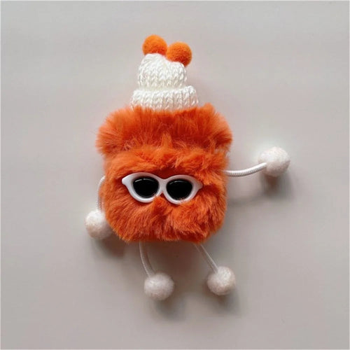 For Apple AirPods Pro/1/2/3/with Charging Case (2016)/with Wireless Charging Case (2019)/with Charging Case (2019) Earphone Box Cover Plush Monster Doll Bluetooth-compatible Earbud Case - Orange/For AirPods 1/2 - 1
