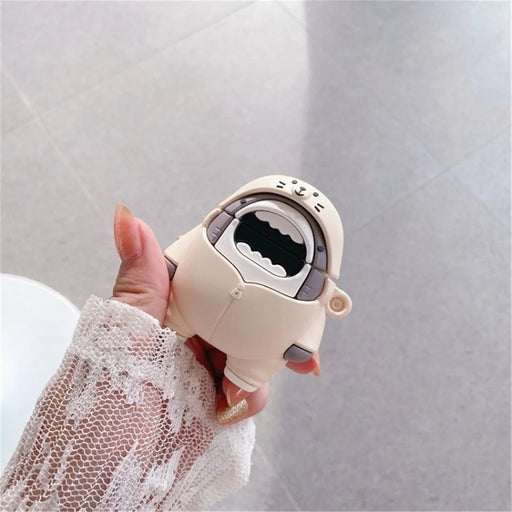For Apple AirPods Pro/1/2/3/with Charging Case (2016)/with Wireless Charging Case (2019)/with Charging Case (2019) Earphone Box Cover Bigmouth Shark Silicone Case - For AirPods 1/2 - 1