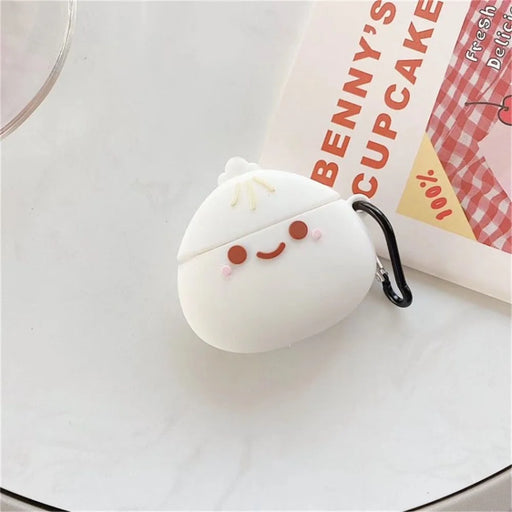 For Apple AirPods Pro/1/2/with Charging Case (2016)/with Charging Case (2019)/with Wireless Charging Case (2019) Earphone Box Case Smile Bun Silicone Cover - For AirPods 1/2 - 1