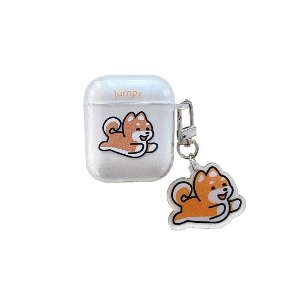 For Apple AirPods Pro/1/2/3/with Charging Case (2016)/with Wireless Charging Case (2019)/with Charging Case (2019) Earphone Box Case Cartoon Shiba Inu Earbuds Cover Carrying Pouch - For AirPods 1/2 - 1