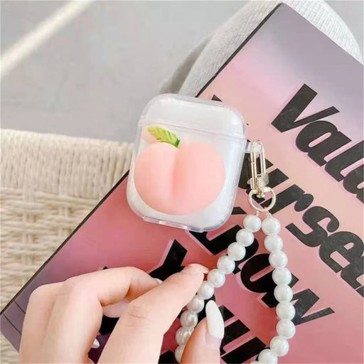 For Apple AirPods Pro/1/2/3/with Charging Case (2016)/with Wireless Charging Case (2019)/with Charging Case (2019) Earphone Box Case Pinch Peach Bluetooth-compatible Earbuds Cover - For AirPods 1/2 - 1