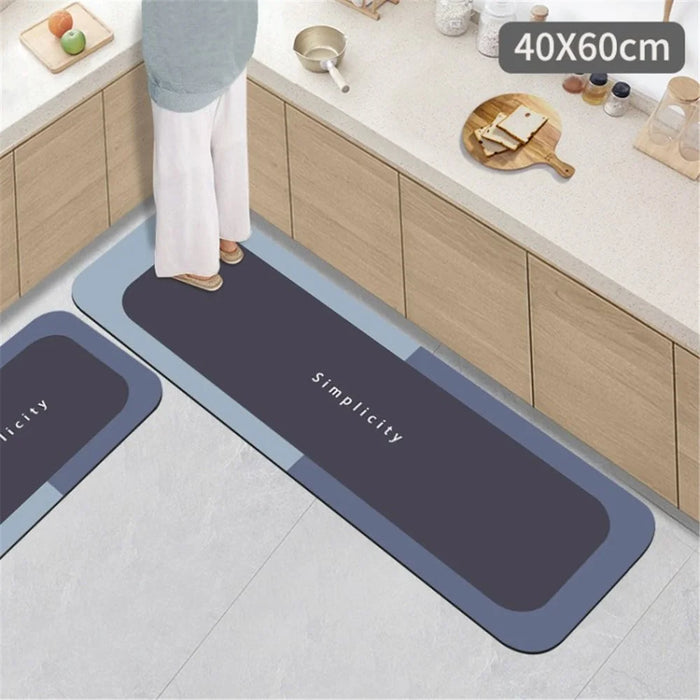 Anti-Fatigue Standing Floor Mat Quick Dry Bath Mat Non-Slip Bathroom Carpet - Dark Blue/40x60cm - 1