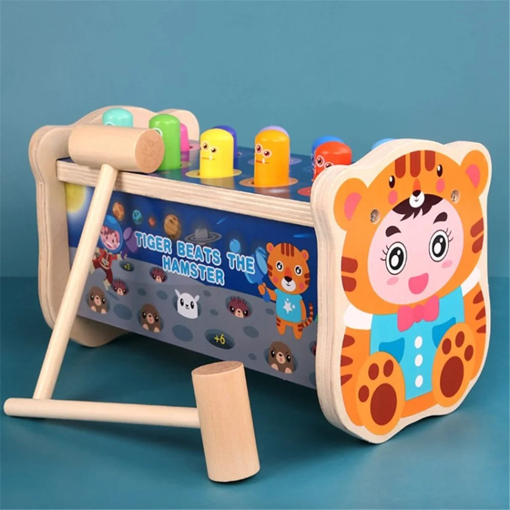 Children Wooden Whack-A-Mole Game Toys Set Parent-child Interactive Leisure Educational Toys - 1
