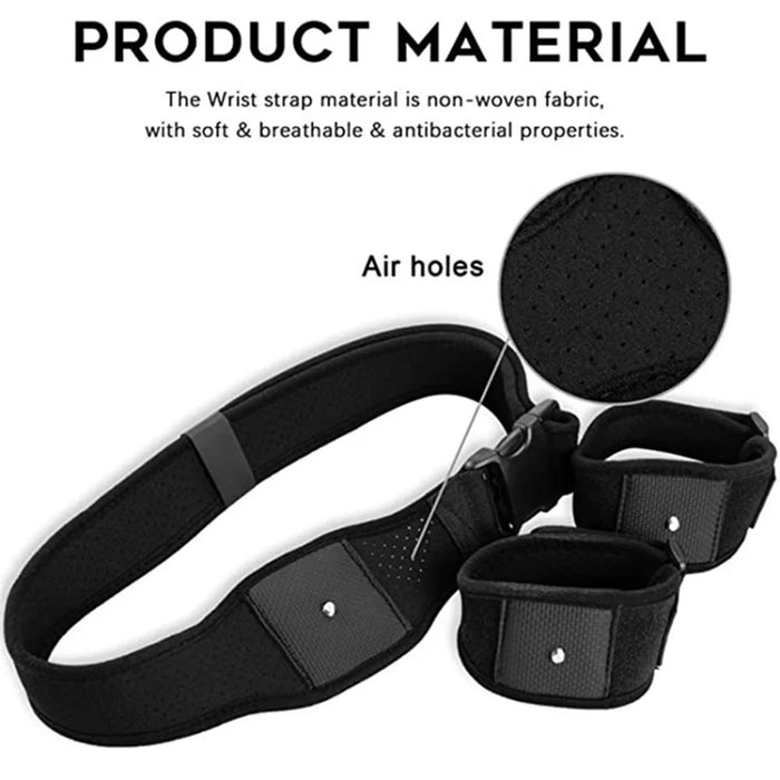Adjustable Waistband Wristband Belt Set for HTC Vive Tracker - Black - 2