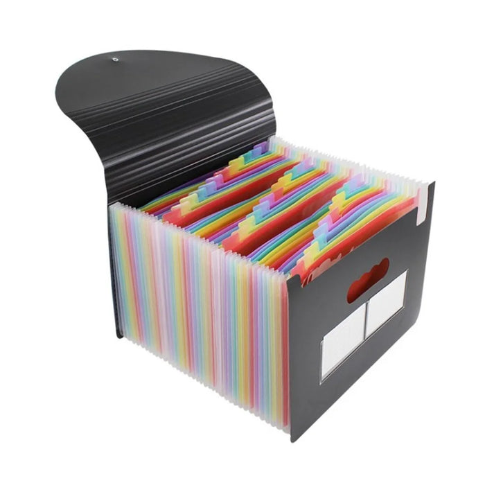 24 Pockets Expanding File Folder A4 Size Filing Box Document Organizer - 1