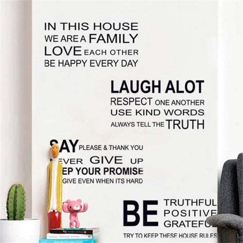 FX7513 2Pcs IN THIS HOUSE Wall Decals Wall Stickers Removable DIY Art Decor for Home Bathroom - 1
