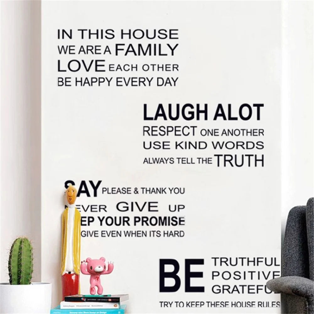 FX7513 2Pcs IN THIS HOUSE Wall Decals Wall Stickers Removable DIY Art Decor for Home Bathroom - 1