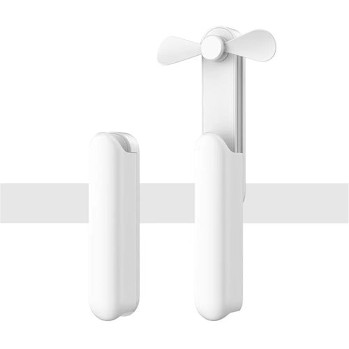 HZ006 Telescopic Handheld Fan Phone Power Bank 3 Speed Modes Personal Table Fan Built In 2000mAh Battery - White - 1