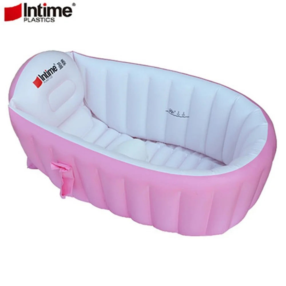 INTIME YT-226A Children Shower Basin Baby Inflatable Bathtub Infant Toddler Bathing Tub  Kids Swimming Pool Kids - Pink - 1
