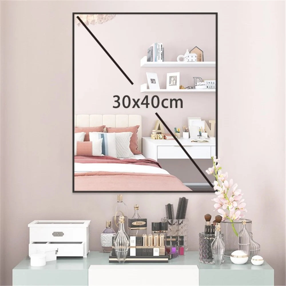 HD Exquisite Explosion-proof Bathroom Makeup Mirror - Black / 30x40cm - 1
