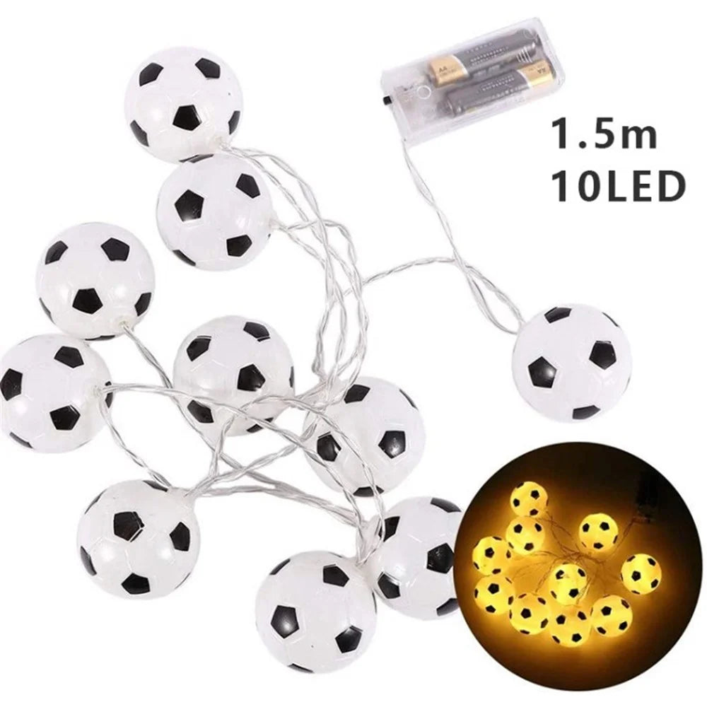 Creative Fairy Wire Lights Football Soccer Ball String Light for Festival Bar KTV Decor - Yellow/1.5m 10 Lights - 1