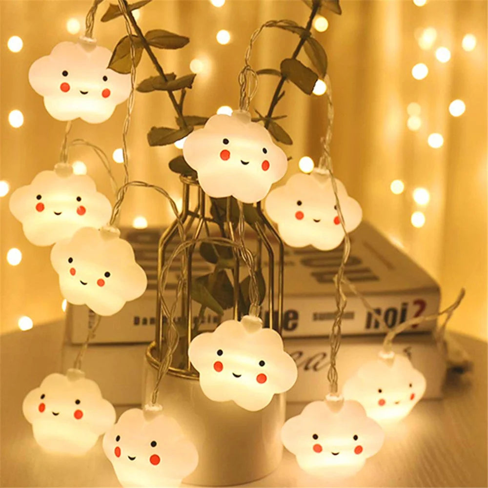 Indoor String Light for Kids Bedroom Christmas Tree Fairy Light Lamp New Year Garden Decoration - Smile Star / 1.5m 10 Lights - 3