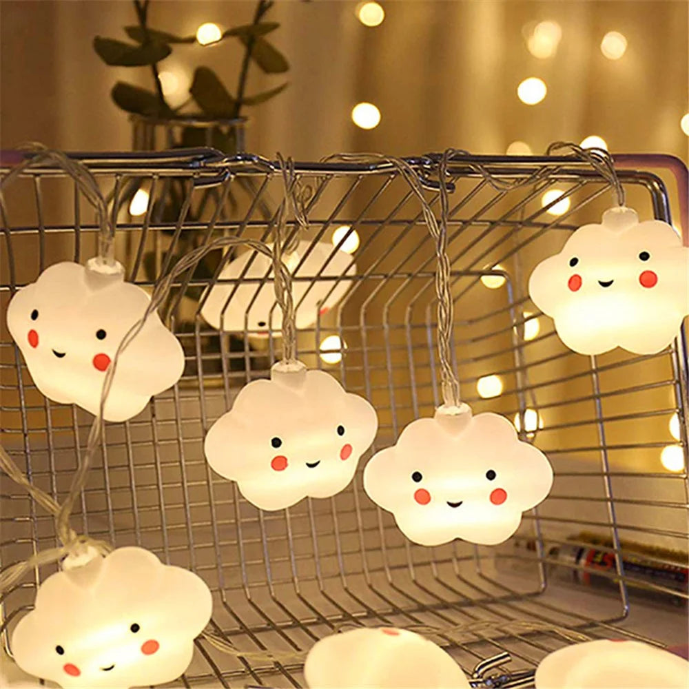 Indoor String Light for Kids Bedroom Christmas Tree Fairy Light Lamp New Year Garden Decoration - Smile Star / 1.5m 10 Lights - 6