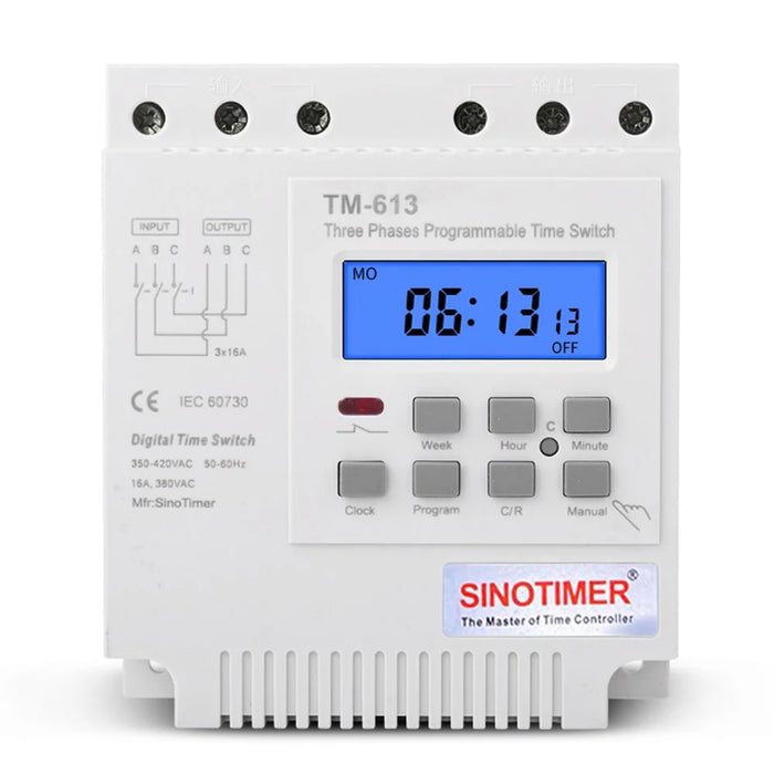 SINOTIMER TM613 AC 380V/16A Wire Countdown Timer Switch 7 Days 24 Hours for Bathroom Fans Heaters Lights - 3