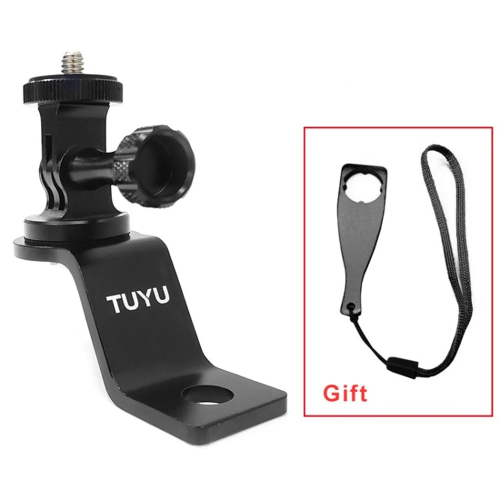 TUYU for Insta360 One/X2/R / GoPro Hero 10/9/8/7/6/5/4 Screw Type Motorcycle Bike Camera Mount Holder - Black - 1